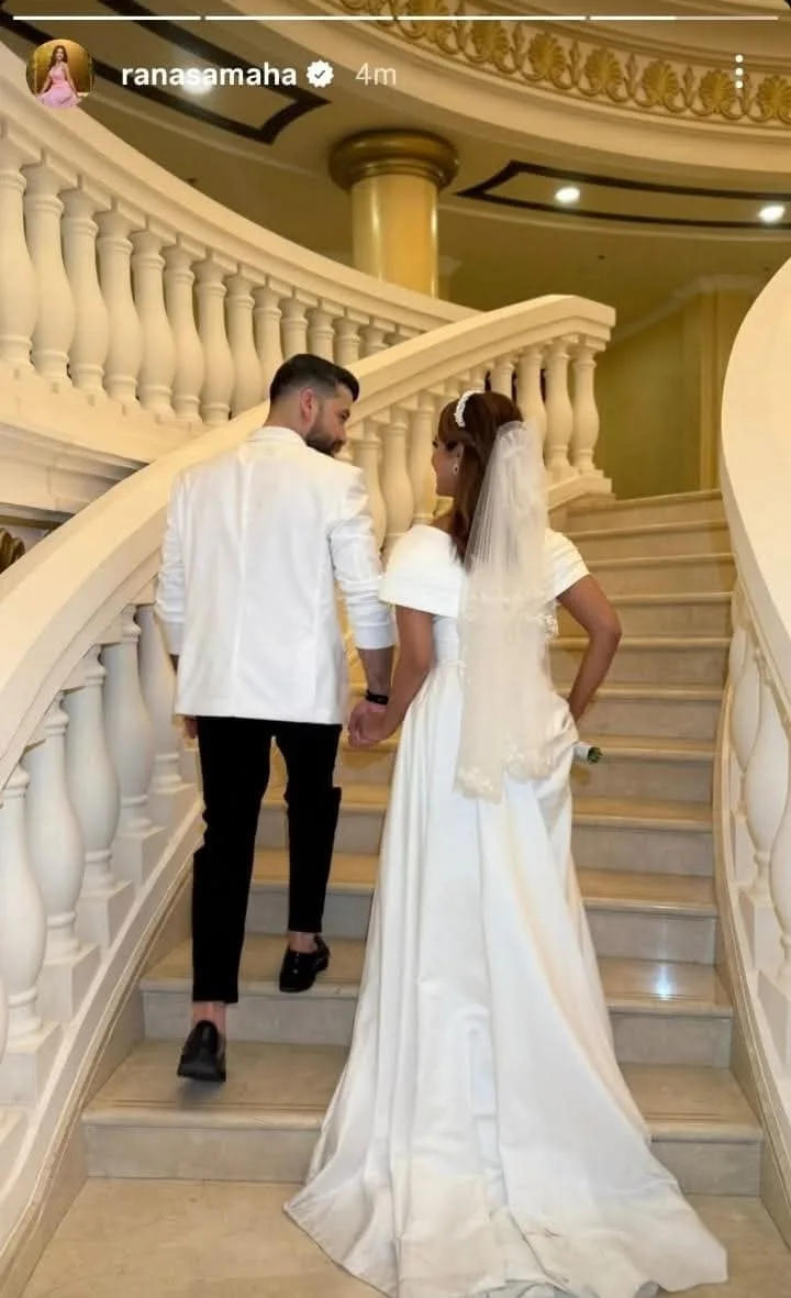 رنا سماحة تثير الجدل بفستان زفاف 